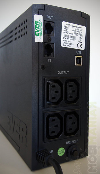 UPS Ever ECO 500 LCD - widok z tyłu