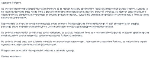 Oświadczenie Dariusza Kuźniewskiego za: wykop.pl