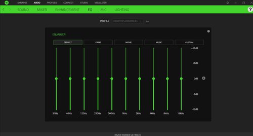 Razer Synapse: profil audio - equalizer