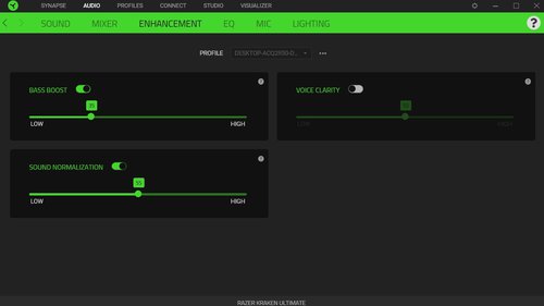 Razer Synapse: profil audio - wzmocnienia