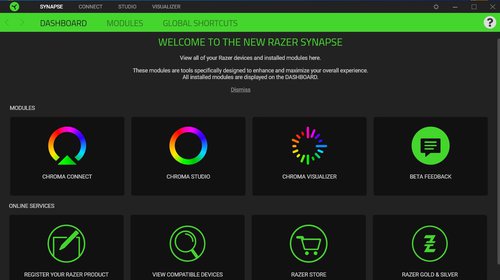 Razer Synapse: ekran główny
