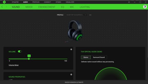 Razer Synapse: wykryte słuchawki