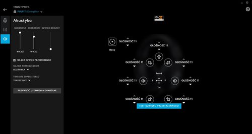 Logitech G Hub: dźwięk przestrzenny