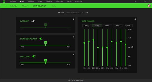 Razer Synapse: ustawienia brzmienia 