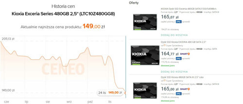kioxia exceria SSD 480 gb