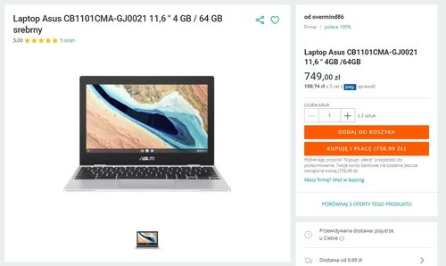 Laptop Asus Chromebook CX1 CX1101