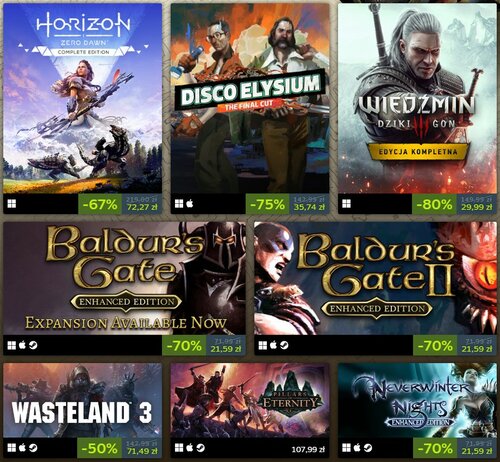 Wyprzedaż RPG GOG STEAM