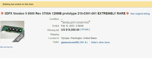 3DFX Voodoo 5 6000 eBay
