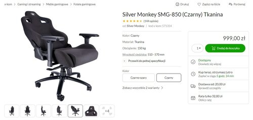 Silver Monkey SMG 850 Czarny