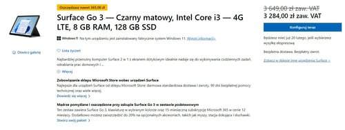 Microsoft Surface Go 3 promocja