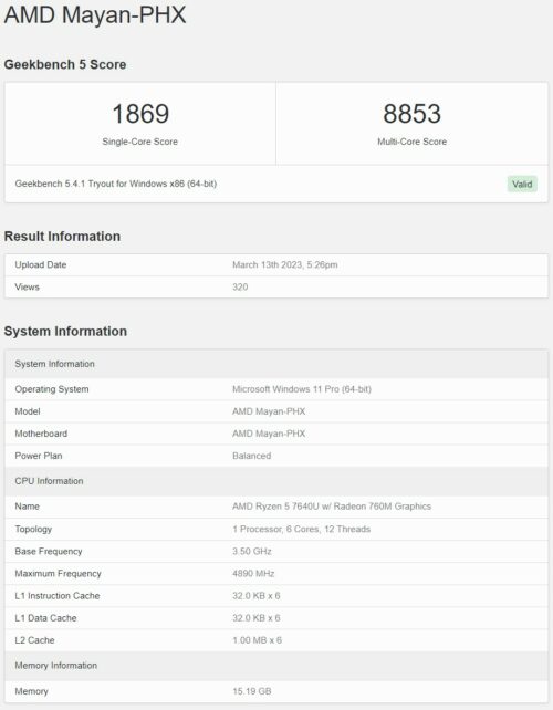 AMD Ryzen 5 7640U