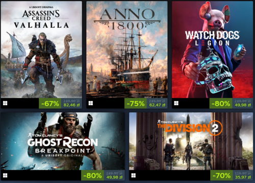 Wyprzedaż gier Ubisoft na Steam