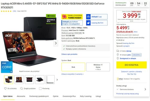 ACER Nitro 5 AN515-57-59F2