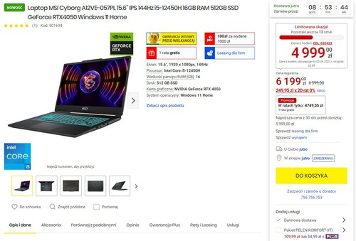 MSI Cyborg A12VE-057PL promocja