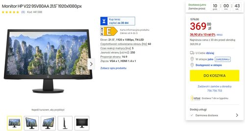 Monitor HP V22 9SV80AA promocja