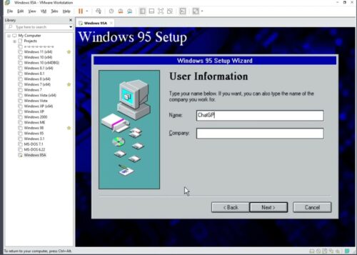 Windows 95 ChatGPT