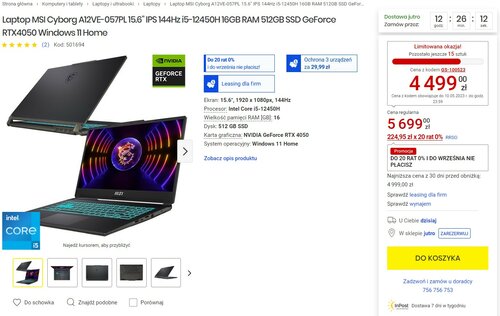 MSI Cyborg A12VE-057PL