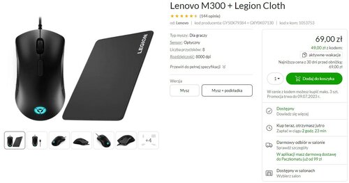 Lenovo M300 i Legion Cloth w promocji