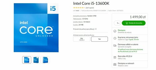 Intel Core i5-13600K promocja