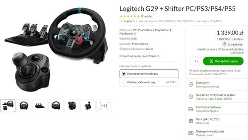 Logitech G29 i Logitech Driving Force Shifter promocja