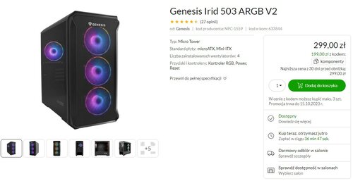 Genesis Irid 503 ARGB V2 Promocja
