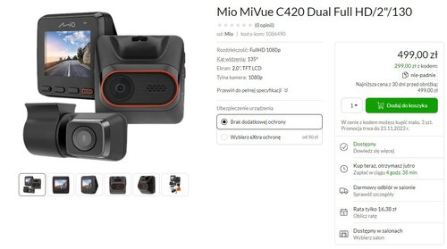 Mio MiVue C420 Dual promocja x-kom