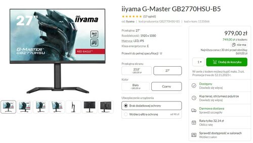 iiyama G-Master GB2770HSU-B5 promocja x-kom