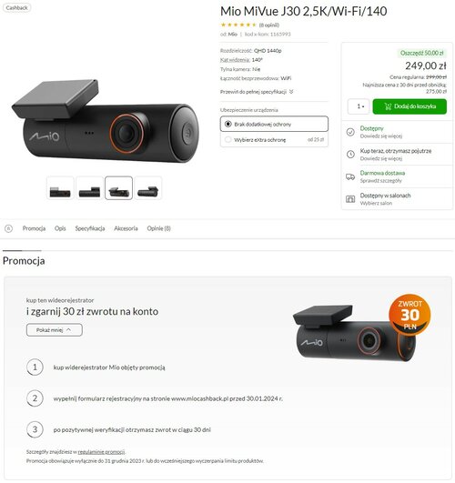 Mio MiVue J30 promocja