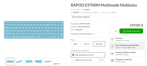 Klawiatura RAPOO 9700M promocja