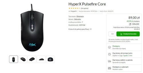 HyperX Pulsefire Core promocja