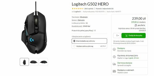 Logitech G502 Hero promocja