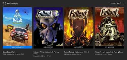 Klasyczne Fallouty niebawem za darmo Epic Games Store
