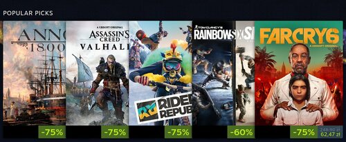 Wyprzedaż Ubisoft na Steam