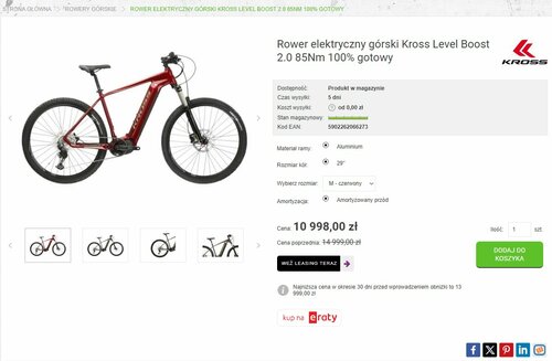Elektryczny rower MTB z zasięgiem do 120 km do kupienia taniej
