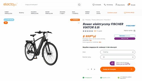 Elektryczny rower trekkingowy z zasięgiem do 120 km w promocji