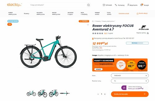 Elektryczny rower trekkingowy do kupienia taniej o 4000 zł