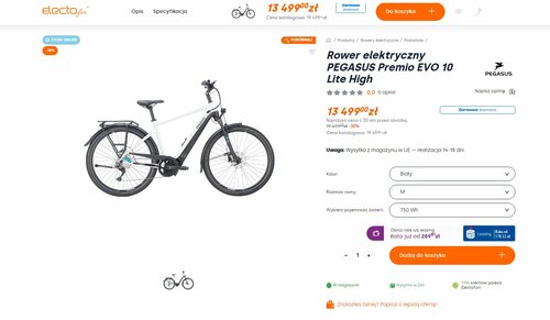 Elektryczny rower trekkingowy objęty gigantycznym rabatem