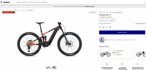 Elektryczny góral od Giant do kupienia taniej o 5800 z