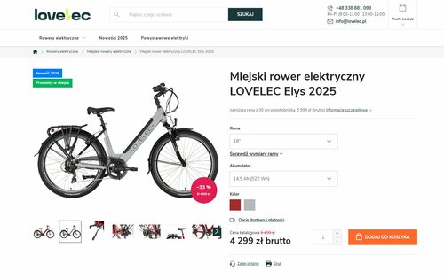 Wydajny elektryczny rower miejski za 4 299 zł