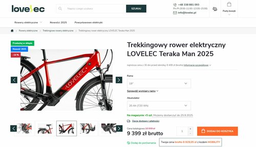 Elektryczny rower trekkingowy objęty podwójnym rabatem