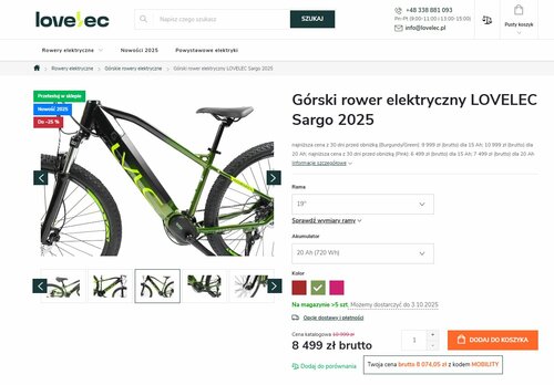 Elektryczny rower górski objęty podwójnym rabatem