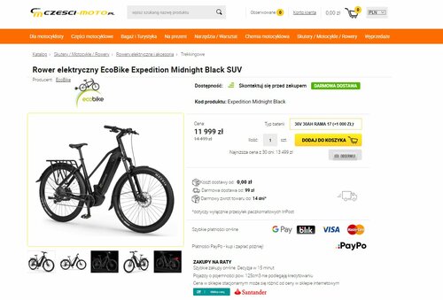 Elektryczny rower trekkingowy z Polski kupicie taniej