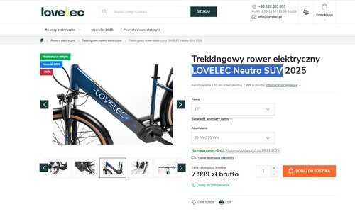Elektryczny rower trekkingowy w dużej promocji
