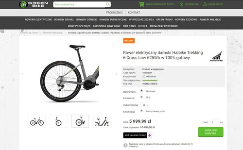 Elektryczny rower trekkingowy kusi zniżką