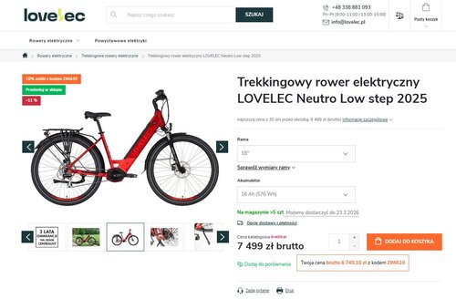 elektryczny rower trekkingowy taniej
