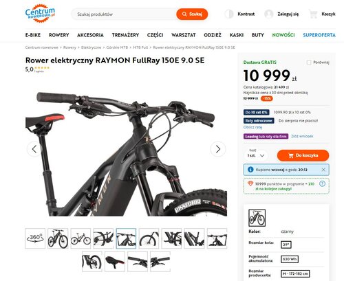 Solidny elektryczny rower górski w promocji