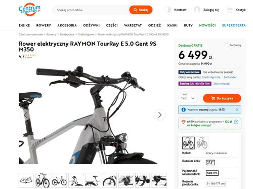 Elektryczny rower trekkingowy z bajeczną ceną