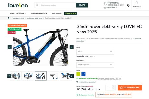 Elektryczny góral z Czech na podwójnej zniżce