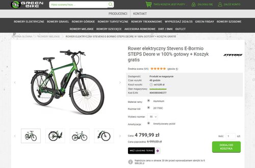 Elektryczny rower trekkingowy taniej