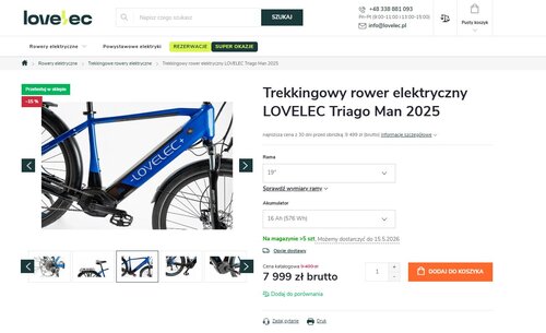 Elektryczny rower trekkingowy taniej